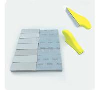 FACAIIO 25 x 90 mm para papel de lija negro con estante, 70 hojas de grano 80 a 600, óxido de aluminio, madera y metal para pulido de plástico, manualidades