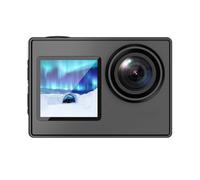 FACAIIO 4K para cámara de acción de doble pantalla con 6 x 3 x 4 cm para un diseño compacto, cuerpo ABS para pesca al aire libre, para uso en la cámara de salpicadero de motocicleta