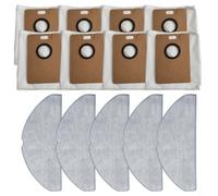 FACAIIO 8 bolsas de polvo selladas y 5 paños lavables R1, para MiWhole M9 Lite, Eve y para aspiradoras Rook, filtración de alta eficiencia y juego de limpieza de suelos