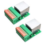 FACAIIO 8P8C - Conector hembra sin soldadura, paquete de 2, bloque de terminales de resorte sin tornillos, CAT5 rápido para instalación de red CAT6