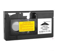 FACAIIO Adaptador de casete para vhs-C a vhs con bandeja de apertura automática, AA para convertidor operado por pilas para reproducción de video estándar de plástico compacto 18,5 x 10,5 cm