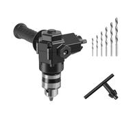 FACAIIO Adaptador de taladro de ángulo recto, espacios reducidos, juego de 6 piezas con brocas de 2/3/4/5/6/8 mm, construcción de acero, cabezal de curva de 120 x 100 mm, mango de 90 mm