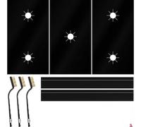 FACAIIO Alfombrilla de cocina de gas de 5 agujeros, funda protectora térmica de fibra de vidrio y alfombrilla de limpieza con cepillos para encimera de cocina, para protección, color negro