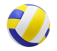 FACAIIO Balón de voleibol tamaño 5 para uso en interiores y exteriores, playa, para pelotas de goma de PVC cosidas a máquina para competición y entrenamiento, azul, blanco y amarillo