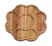FACAIIO Bandeja de madera para servir con compartimentos, divertido diseño de rompecabezas, bandeja de aperitivos para fiesta de Navidad, mesa de café de madera maciza para servir alimentos de frutas