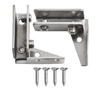 FACAIIO Bisagras de armario de cristal negro/plateado, 43,5 x 40 mm, para vitrina de clips de acero inoxidable, peces para puertas de estantes de tanques