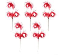 FACAIIO Bola de caña de 3 puntas para decoración de ramas de Navidad, 5 unidades, 52 cm, hierba de pampa sintética para árbol de Navidad, adorno de bricolaje