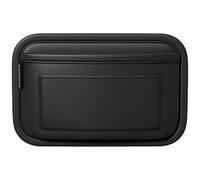 FACAIIO Bolsa de almacenamiento de cuero para puerta de coche, organizador colgante con respaldo adhesivo fuerte, 13 x 20 cm, color negro, para uso múltiple