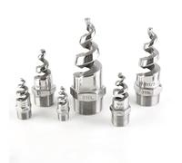 FACAIIO Boquilla en espiral de acero inoxidable 316L, aerosol atomizador de cono sólido/hueco para eliminación de polvo, desulfuración, extinción de incendios, riego de jardín, 1/4 a 3/4 pulgadas