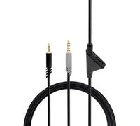FACAIIO Cable de audio de 2 m con control de volumen de silencio para auriculares Logitech ASTRO A10 A30 A40 A40TR, cable de cobre, negro y gris
