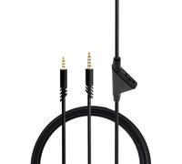 FACAIIO Cable de audio de 2 m con control de volumen de silencio para Logitech ASTRO A10 A30 A40 A40TR, extensión de auriculares de alambre de cobre en negro y gris