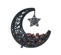 FACAIIO Caja de almacenamiento de metal para decoración del hogar, organizador de aperitivos en forma de luna, bandeja de hierro en oro o negro, 19 x 6 x 22 cm y 16 x 6 x 18 cm