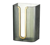 FACAIIO Caja de pañuelos montada en pared, instalación sin perforaciones, organizador de almacenamiento de baño para pañuelos, toallas y bolsas de basura