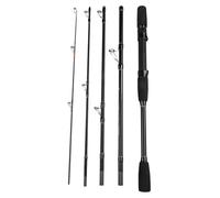 FACAIIO Caña de pescar de viaje de fibra de carbono de 1,8 m/2,1 m, 5 secciones, portátil, giratoria, para ríos, lagos, depósitos, para ML, 145-155 g