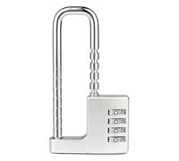 FACAIIO Candado ajustable en forma de U para archivador, puerta de armario, cerradura mecánica con contraseña con rango telescópico 42-98 mm, aleación de acero, plata/negro