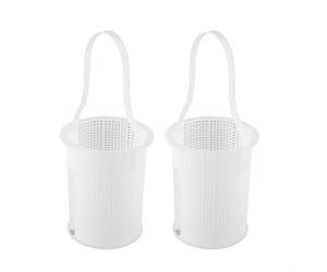 FACAIIO Cesta de repuesto para skimmer de piscina para modelos Pentair 36343 R38024 355318 V36-192, paquete de 2 trampas de filtro ABS con asa, blanco azul (blanco)