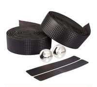 FACAIIO Cinta antideslizante de piel sintética de fibra de carbono para manillar de bicicleta, para amortiguación de espuma EVA suave, reflectante, para correa de barra de bicicleta, 2 unidades (negro
