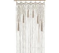 FACAIIO Cortina bohemia de cuerda de algodón hecha a mano, 85 cm de ancho x 200 cm de alto, para tapiz antiestático natural para decoración de pared, dormitorio, boda