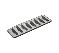 FACAIIO Cubierta de pedal de reposapiés de acero inoxidable para Range Rover Evoque 2012-2019, conducción a la izquierda solo LHD, almohadilla de pedal muerta con ribete de plástico negro