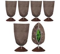 FACAIIO Cubiertas para plantas para protección contra heladas, paquete de 4 mantas no tejidas para jardín con cordón y 23.6 x 39 pulgadas