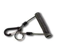 FACAIIO Cuerda de resorte de alambre para alicates de señuelo de pesca, cordón antipérdida con alambre de acero de 7 hebras, resistencia a la tracción de 50 kg, acero inoxidable de 1,2 m/2 m + correa