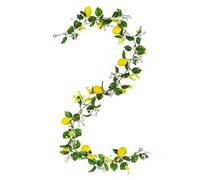 FACAIIO Decoración para colgar en la pared de ratán de imitación de limón, mesa de comedor, sala de estar y uso al aire libre, 175 cm, vid artificial verde/blanco/amarillo