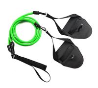 FACAIIO Entrenador de natación para entrenamiento de fuerza de brazos con banda de resistencia y paletas desmontables, TPE de alta elasticidad, para práctica de natación en tierras secas, amarillo