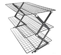 FACAIIO Estante de refrigeración plegable de 3 niveles para hornear, soporte de alambre de acero, para galletas, pasteles, magdalenas, fácil de limpiar, 45 x 28 x 5 cm