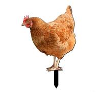 FACAIIO Estatua acrílica de jardín de pollo, resistente a la intemperie para decoración artística para césped al aire libre, escultura realista de gallo para patio trasero, 1 paquete (B)