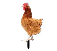 FACAIIO Estatua acrílica de jardín de pollo, resistente a la intemperie para decoración artística para césped al aire libre, escultura realista de gallo para patio trasero, 1 paquete (C)