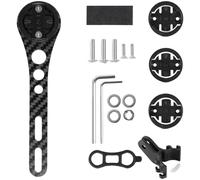 FACAIIO Extensión de fibra de carbono para bicicleta con soporte de acción y luz, ajustable, para Bryton, Wahoo