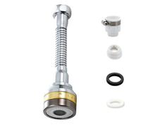 FACAIIO Extensor aireador de cabeza de grifo de cocina de latón con función antisalpicaduras ajustable de 3 niveles para grifos redondos, construcción de acero inoxidable, opciones de color plateado y