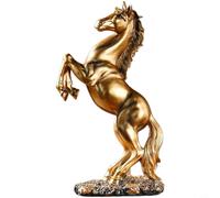 FACAIIO Figura de caballo de resina europea para decoración del hogar y la oficina, hecha a mano para adorno de escultura, blanco, escritorio de 30 x 17 cm para acento (C)