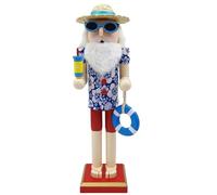 FACAIIO Figura de Papá Noel cascanueces de madera de 15 pulgadas para decoración de mesa de Navidad, decoración tradicional de Navidad pintada a mano