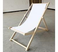 FACAIIO Funda de repuesto para silla de playa, tela de poliéster, tumbona reclinable, 120 x 45 cm, color blanco