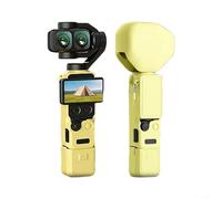 FACAIIO Funda protectora de silicona para cámara Dji Pocket 4Pro, cubierta a prueba de golpes de 360 grados con rejillas de ventilación de refrigeración y correa para uso de viaje (amarillo)