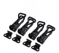 FACAIIO GH-4001 - Pestillo de abrazadera de palanca ajustable, para clip de cierre de cerrojo de acero negro con capacidad de sujeción de 220 libras, paquete de 4 armarios, taquillas, puertas y