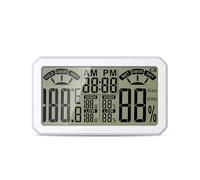 FACAIIO HT683 - Medidor de temperatura y humedad LCD para monitoreo en interiores, precisión de -17.7 °C, pantalla grande con soporte de pared, color blanco