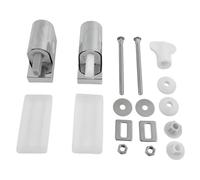 FACAIIO Inodoro cuadrado ABS para bisagras de asiento, conector de cierre lento, color plateado, para piezas de repuesto para tapa de baño, 1 par