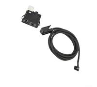 FACAIIO Interruptor de entrada USB AUX para BMW E39 E53 X5 Z4 E83-4 Pin para kit de cable de interfaz multimedia, instalación de guantera, panel negro, 1,5 m
