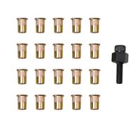 FACAIIO Juego de 21 tuercas de remache manual con cabeza/M5/M6/M8/M10 - Hierro galvanizado para puntas de repuesto y tuercas para herramientas remachadoras manuales