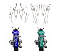 FACAIIO Juego de calcomanías de llama para motocicleta para tanque de gasolina y guardabarros, para calcomanía decorativa impermeable de plata mate, no daña la eliminación