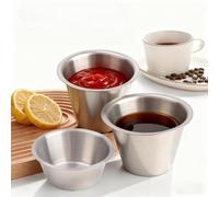 FACAIIO Juego de platos de acero inoxidable para carne y barbacoa coreana, moderno para cuenco redondo de salsa, servidor de condimentos plateados, uso en el hogar y restaurante