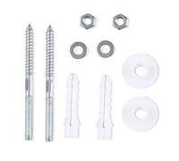 FACAIIO Juego de tornillos de fijación para lavabo de pared, M10 x 130 mm/140 mm, material de hierro, plateado y blanco