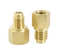 FACAIIO Kit adaptador R12 a R134a y R134a a R12, 1 válvula hembra SAE de 4 pulgadas a 1 válvula macho ACME de 2 pulgadas, accesorios de conversión de refrigerante de latón con junta tórica