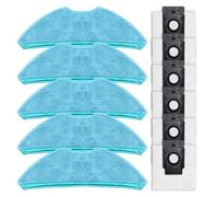 FACAIIO Kit de almohadillas y bolsas de polvo de repuesto para MEDION X50 SW para aspiradora robot MD 2004, 5 para paños de fregona + 6 bolsas de polvo sin obstrucciones, para microfibra para material
