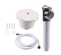 FACAIIO Kit de cabezal de ducha retráctil de 4 m, ajustes de pulverización ajustables, ducha marina resistente para barcos y caravanas, plateado (juego de ducha de manguera de 4 m)