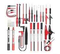 FACAIIO Kit de cables de prueba de multímetro de 25 piezas con clips de cocodrilo, ganchos y sondas de perforación de alambre, pruebas eléctricas, para CAT III 1000 V 10 A