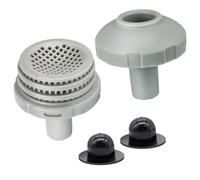 FACAIIO Kit de conector de chorro de piscina de repuesto para piscinas Intex sobre el suelo, juego de adaptador de salida de entrada con rejillas de colador y boquilla para mangueras de 1.25 pulgadas