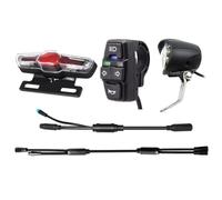 FACAIIO Kit de luz impermeable para bicicleta eléctrica con señales de freno y giro, faro ABS para mayor visibilidad, para la mayoría de bicicletas eléctricas